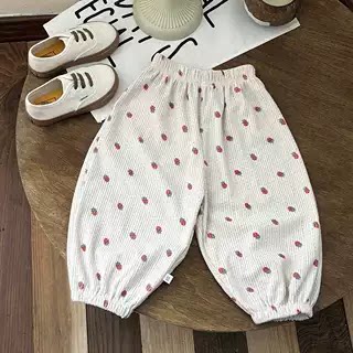 新款儿童裤子春秋休闲裤灯芯绒长裤韩版哈伦女童宽松洋气