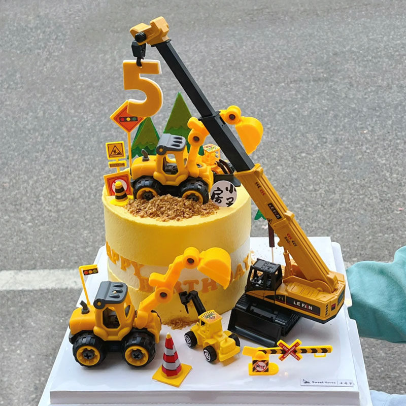 吊车蛋糕装饰摆件儿童小男孩生日玩具工程车挖土机烘焙派对甜品台,节庆用品/礼品,节日装扮用品,淘宝优惠券,粉丝福利购,淘宝优惠卷