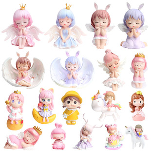 小女孩公主蛋糕儿童生日装 饰摆件蜜雪儿安妮宝贝爱莎贝拉天使插件