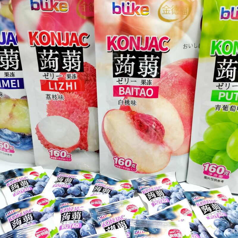 金德福蒟蒻果冻多种果汁果冻160g独立包装吸吸水果味果冻休闲零食