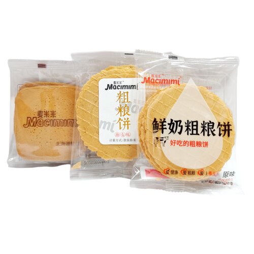 麦米米鲜奶粗粮饼500g独立小包装北海道松饼薄脆煎饼休闲办公零食