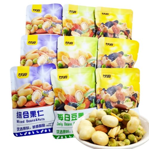 甘源综合果仁每日缤纷豆果500g独立小包装混合果仁休闲办公小零食