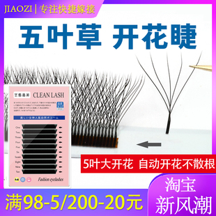 五叶草睫毛嫁接0.05柔软浓密三叶草yy型一秒开花美睫店专用不散根
