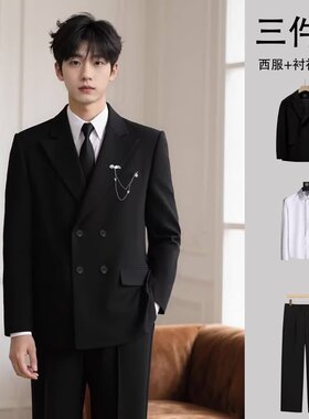 港风炸街西装外套宽松韩版潮流小众设计感DK制服情侣小西服男