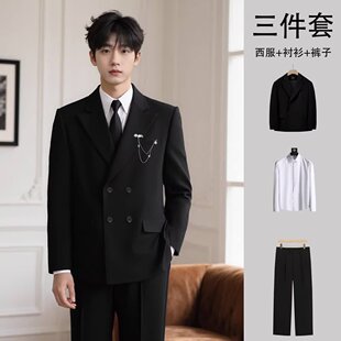 港风炸街西装外套宽松韩版潮流小众设计感DK制服情侣小西服男