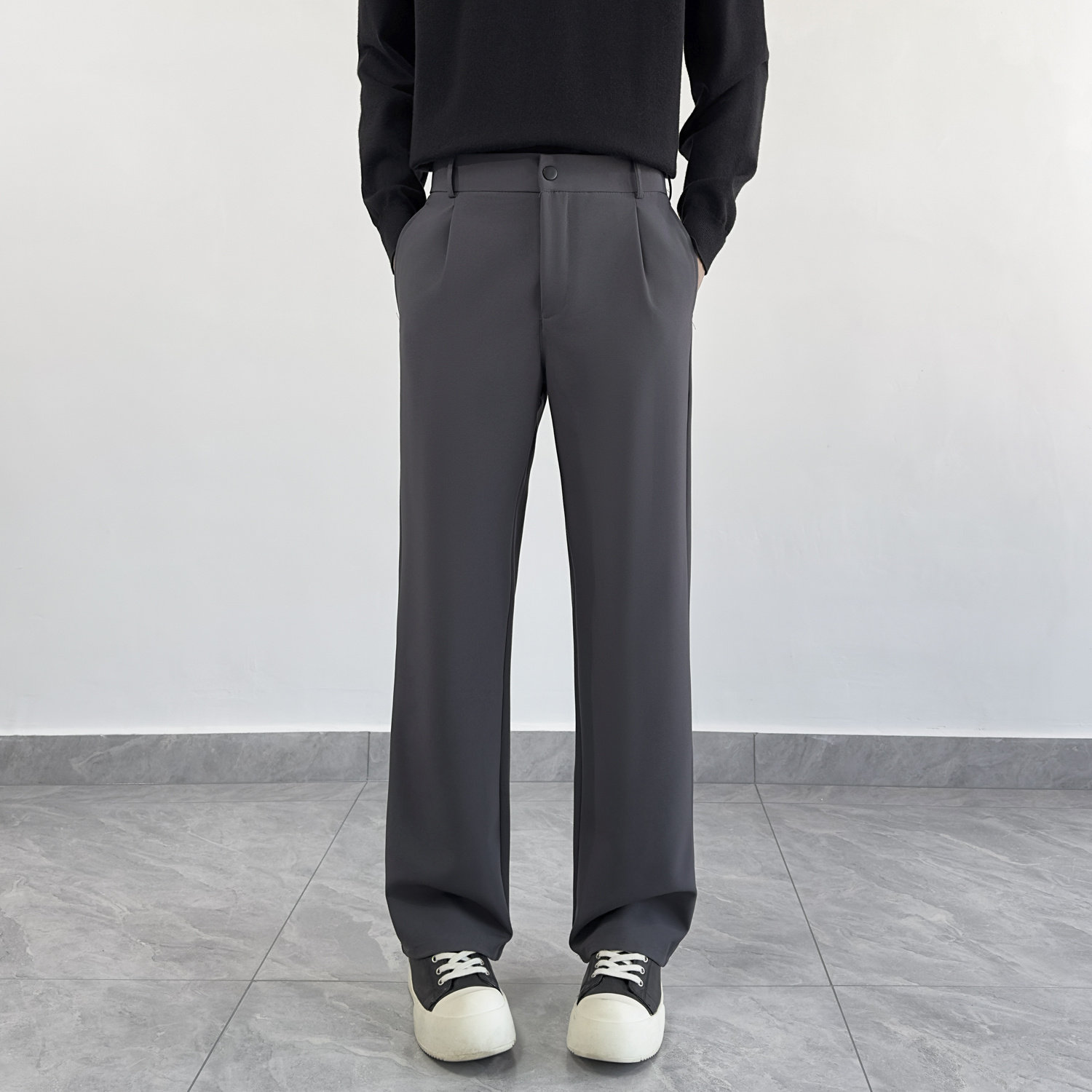 春秋男士宽松直筒垂感休闲裤