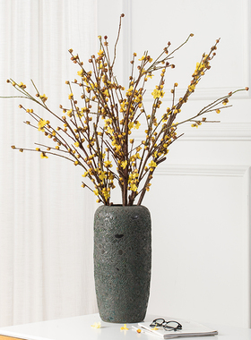 黄色长枝仿真梅花枝绢花干枝腊梅客厅落地装饰花艺新中式禅意插花