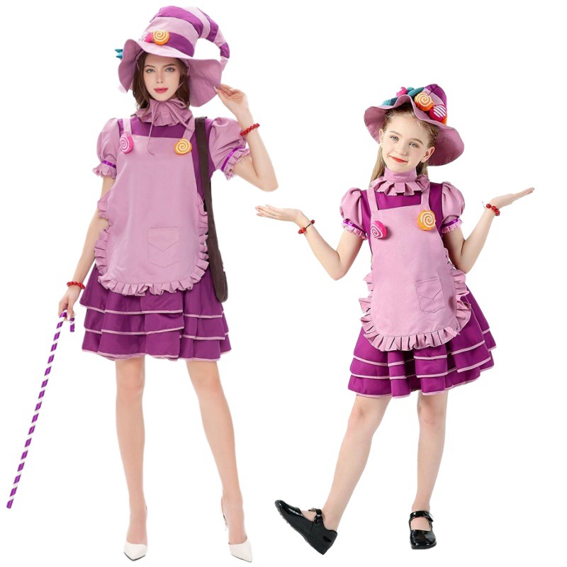 万圣节糖果女巫角色扮演服成人女儿童亲子cosplay化妆舞会舞台装