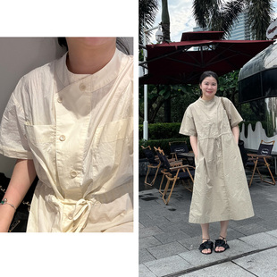 DecemberRush 中长连衣裙 简约通勤气质文艺知识分子风夏季