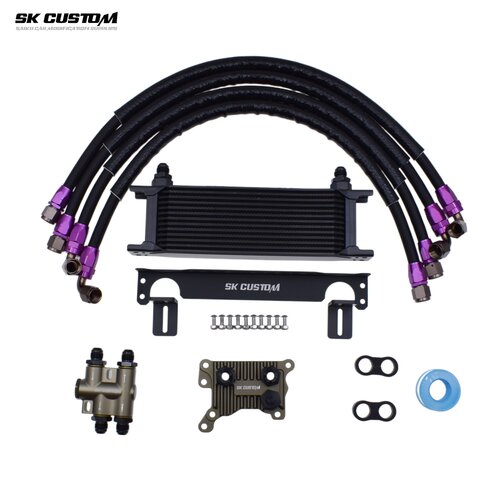 SK CUSTOM适用奔驰M282发动机改装恒温油冷散热器恒温冷却器套件