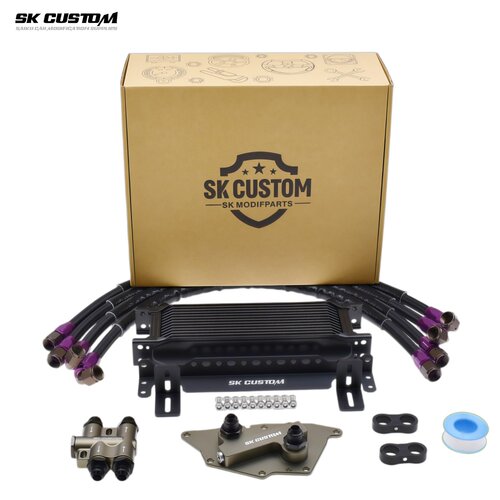 SK CUSTOM适用迷你1.5 2.0T B38 B48机油冷却器mini油冷恒温套件