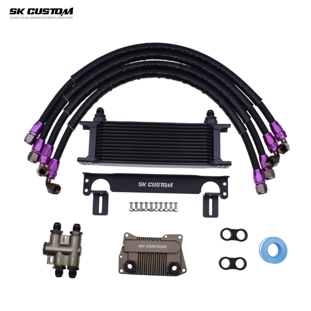 SK CUSTOM适用奔驰M278/M157发动机改装恒温油冷散热器冷却器套件