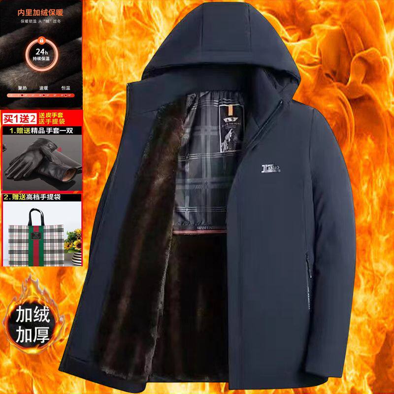 【清仓甩卖】海宁男士貂绒派克服高端爸爸装棉衣中年商务休闲外套