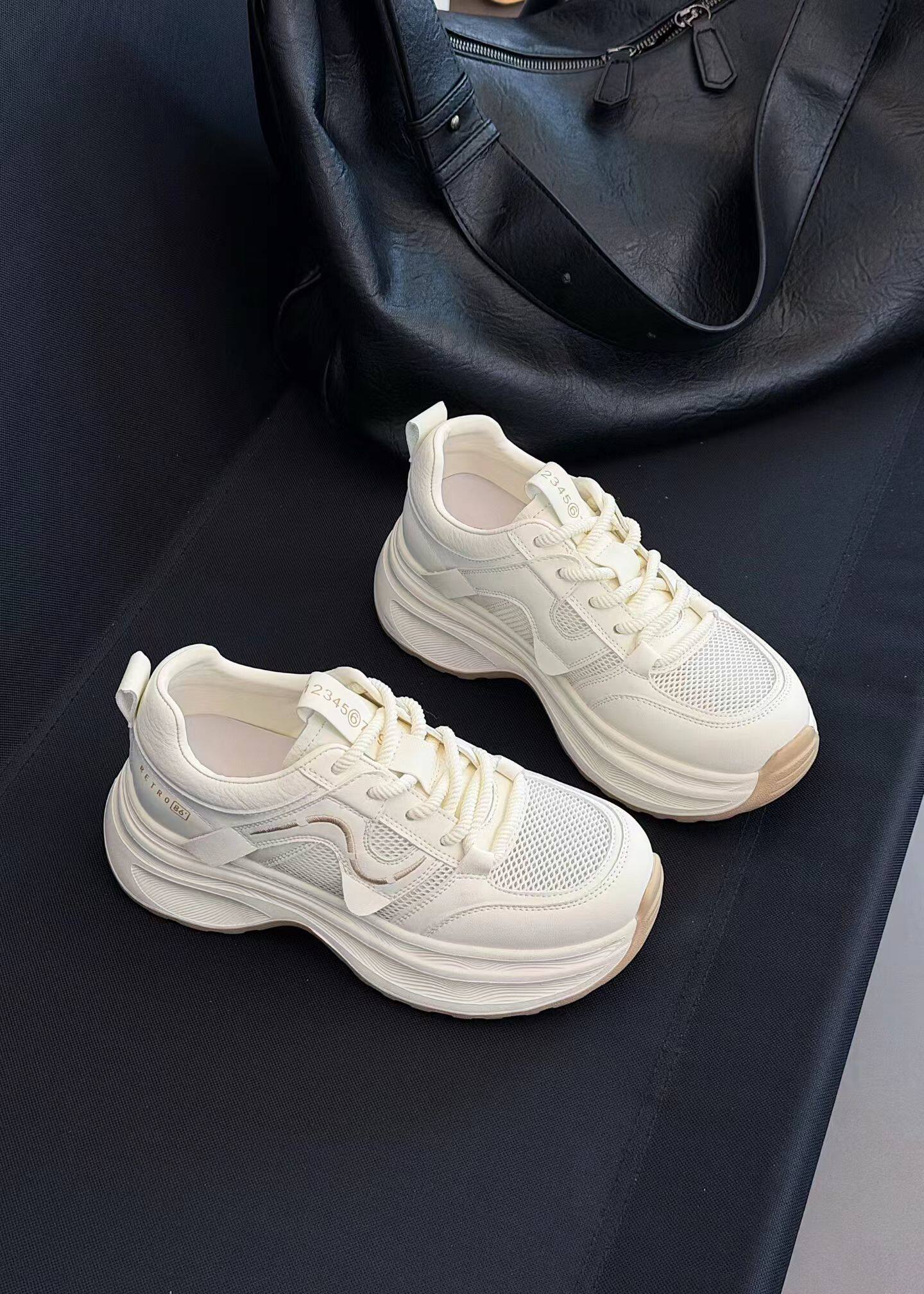 厚底老爹鞋女2026年春夏季新款网面透气休闲鞋软底运动鞋阿甘鞋子