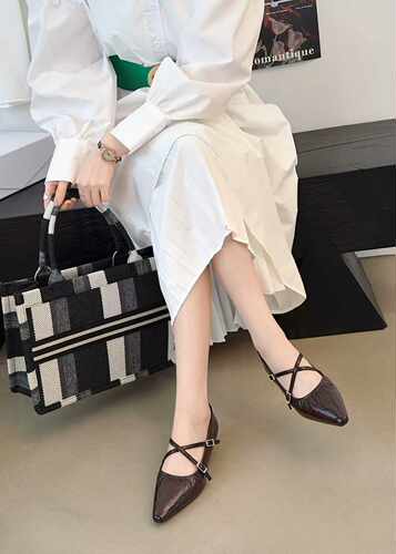 法式优雅尖头玛丽珍鞋女2026春夏新款交叉带细跟单鞋百搭气质通勤