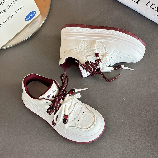 小白鞋女2025年秋冬季新款高帮鞋子厚底板鞋百搭小个子轻便休闲鞋