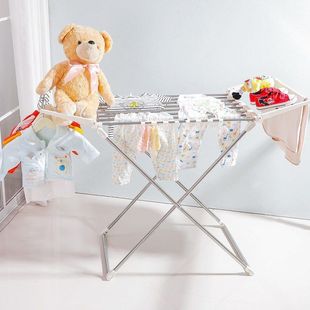 室内外被子晒衣架宝优妮晾凉阳台家用 衣架折叠晒架落地晾衣架韩式