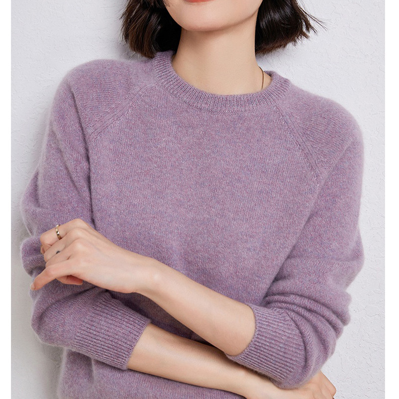 秋冬新款圆领加厚软糯100纯羊毛衫女插肩袖短款针织毛衣羊绒打底,女装/女士精品,羊绒衫,淘宝优惠券,粉丝福利购,淘宝优惠卷