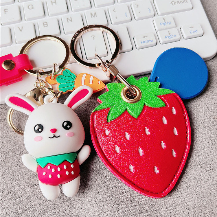 精致小巧水果迷你小卡水滴卡长方形卡卡套钥匙扣一体软皮电梯卡袋