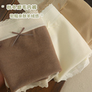 秋冬自发热磨毛内裤女生中腰2024新款女士纯棉全棉裆蕾丝边三角裤