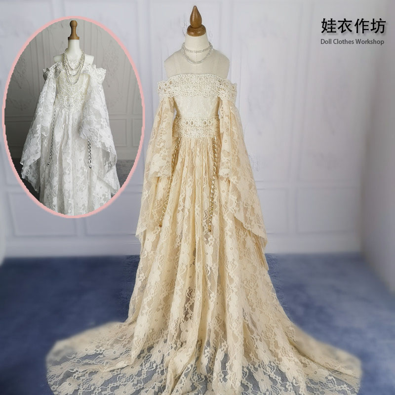 bjd娃娃衣服1/6/4/3/fr2小布芭可比儿改妆假毛娃六四三分复古洋装