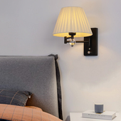 现代简约墙壁灯卧室床头摇臂喂奶遥控LED 书房调光工程酒店灯 美式