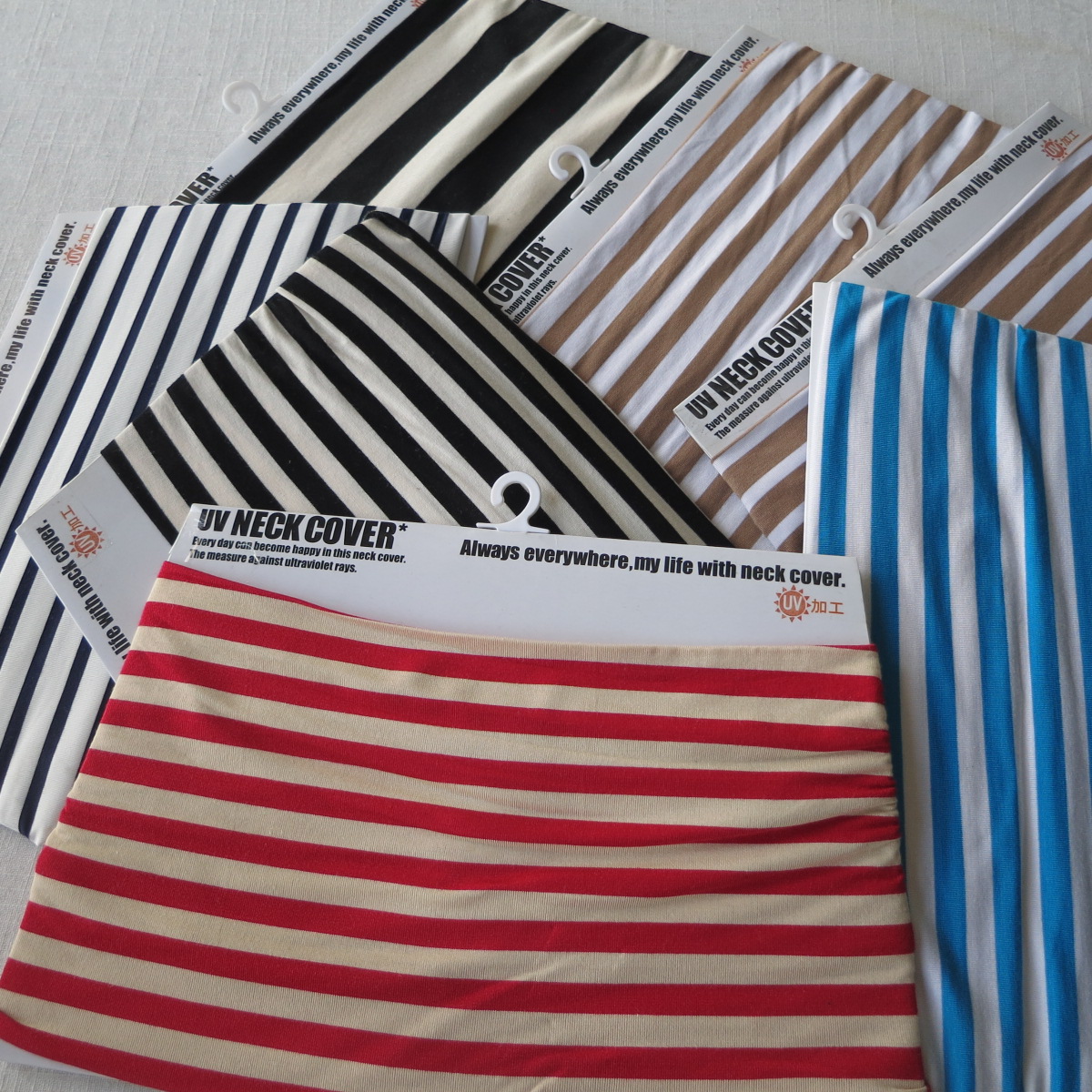 特惠：4条29元包邮 日本条纹吸汗布头巾防晒UV防风防喷溅时尚围脖