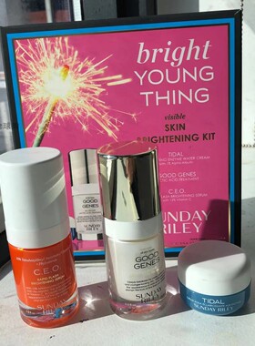 现货美购Sunday Riley3件套好基因精华CEO精华tidal酵素面霜15ml