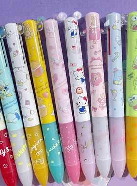 现货日本sakamoto新款三丽鸥人物限定mini耳朵笔黑红双色圆珠笔