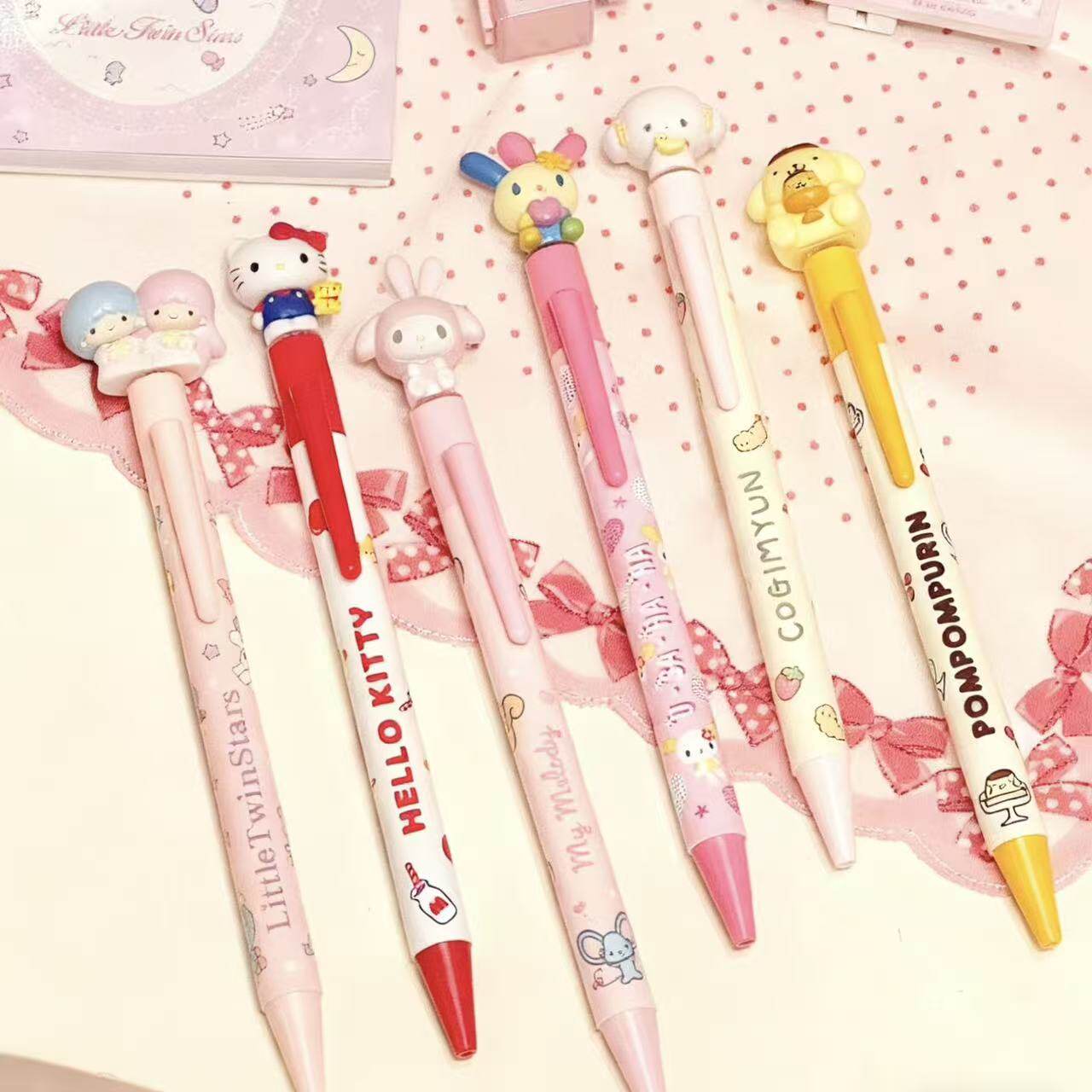 现货！日本Sanrio三丽鸥美乐蒂 hellokitty 库洛米按动黑色圆珠笔