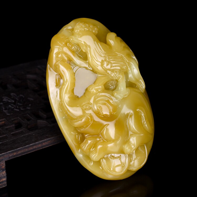 天然新疆和田玉糖料鸡大象手把件玉象玉鸡吉祥如意挂件把玩件摆件