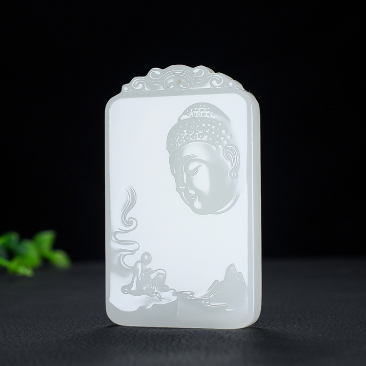 新疆和田玉悟道吊坠男女款玉石玉器玉坠如来佛祖玉佩挂件玉器