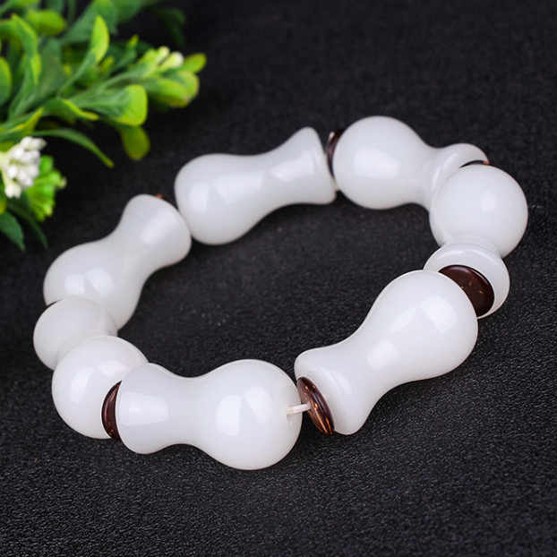 天然新疆和田玉手链手串男女款天然羊脂玉花瓶珠子平平安安玉手串,珠宝/钻石/翡翠,手饰,淘宝优惠券,粉丝福利购,淘宝优惠卷