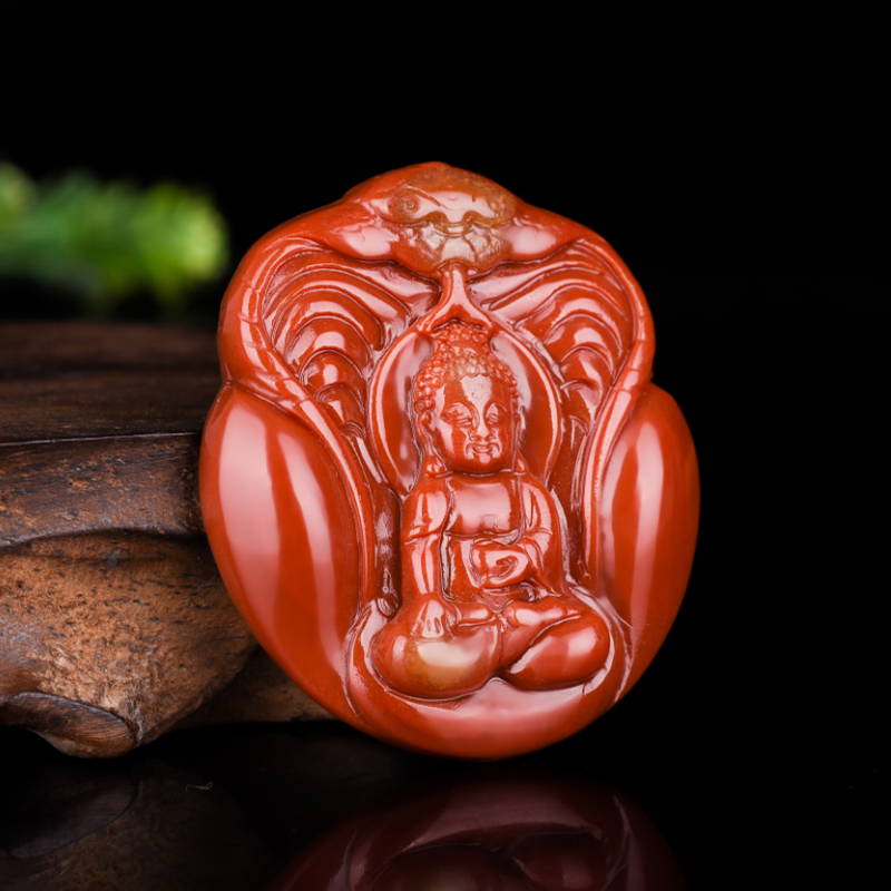 天然正品云南黄龙玉挂件龙树菩萨玉石牌子黄龙玉吊坠玉坠带证书