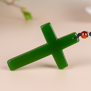 天然新疆和田玉十字架吊坠羊脂玉玉石挂件男女款平安项链挂坠