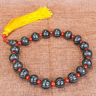 天然正品和田玉青玉佛珠手链南瓜珠念珠手串手把件福瓜手链手把