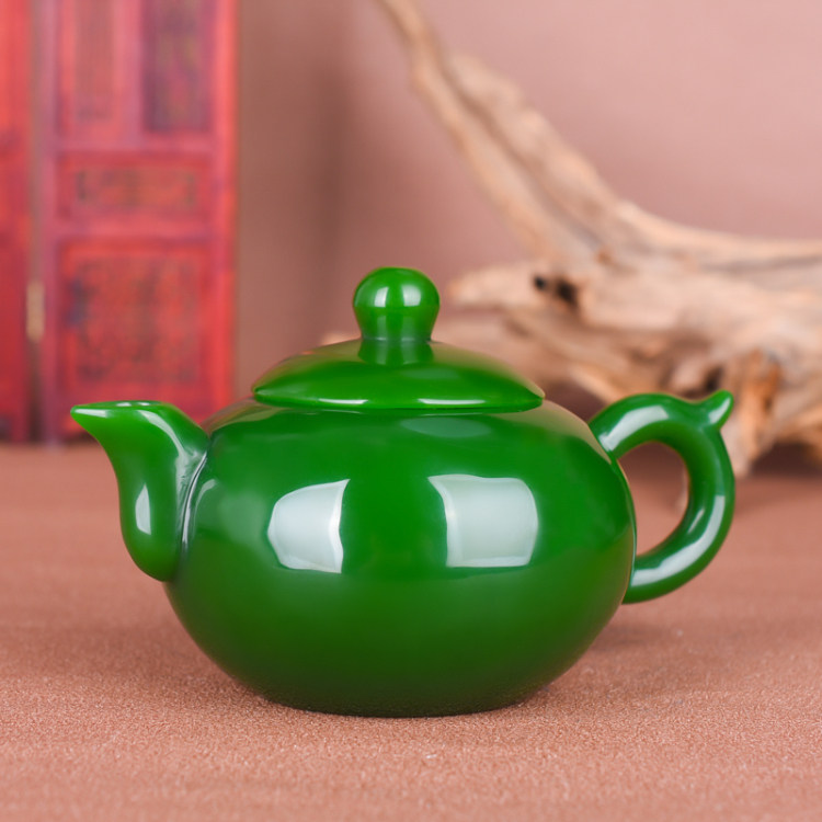 新疆和田玉茶壶酒壶和田碧玉茶具把把壶酒壶酒具玉石摆件玉器