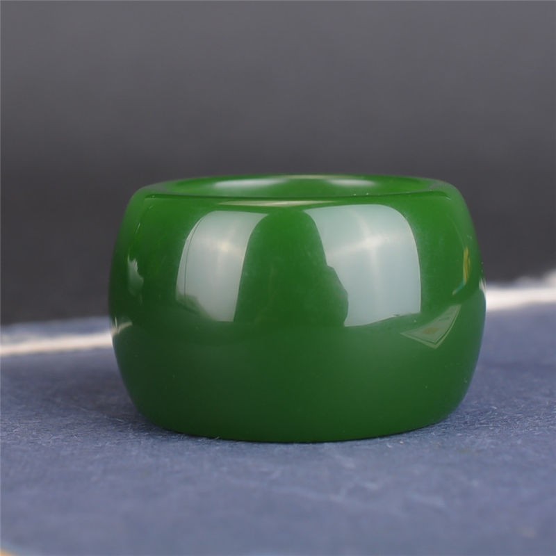 和田玉扳指菠菜绿碧玉