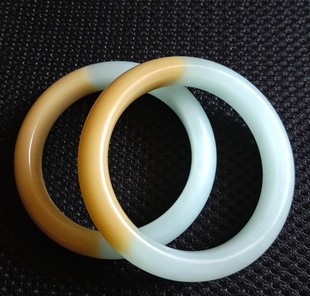 天然玉石手镯新疆和田玉糖料手镯天然籽料带皮糖料白手镯手链