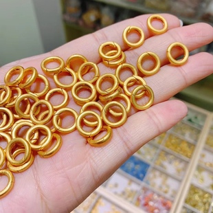 925古法银镀金万能开口圆环隔片手链编织连接扣diy饰品配件