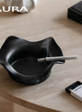 AURA北欧简约侘寂风烟灰缸波浪形创意小众装饰品摆件复古新中式