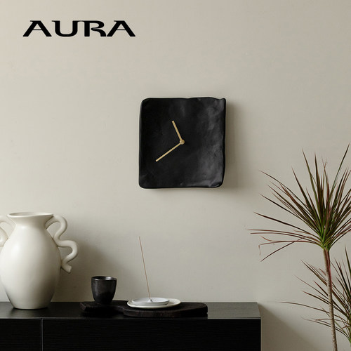 侘寂风树脂房间客厅皱褶钟表小众