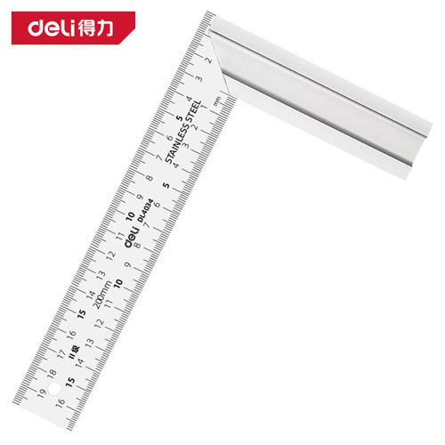 deli得力工具90度钢直角拐尺不锈钢铝合金木工装修 DL4033 4 5 6