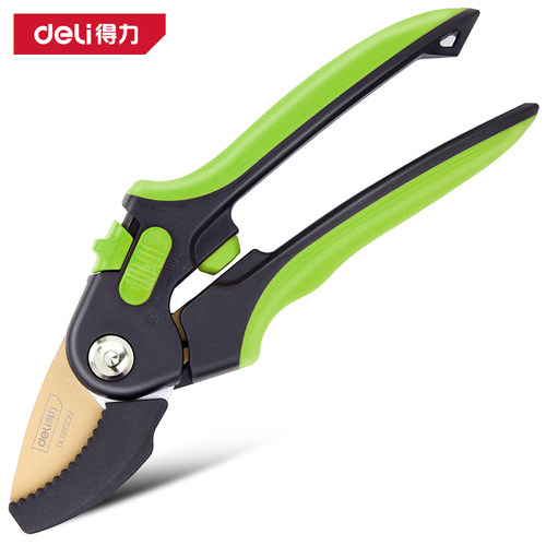 deli得力省力型修枝剪家用锋利果树强力园林花卉艺盆栽 DL580222