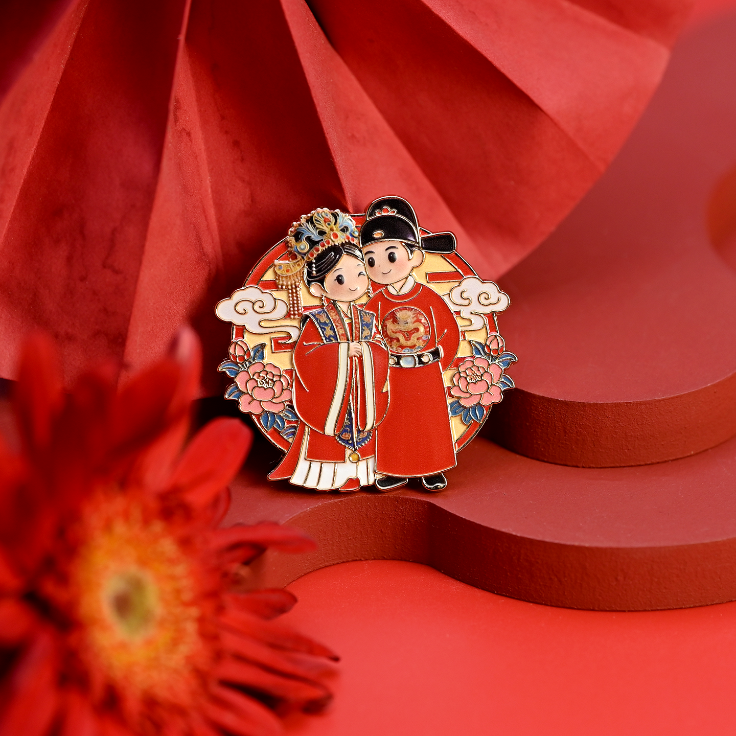 明制汉服婚服Q版喜庆金属冰箱贴