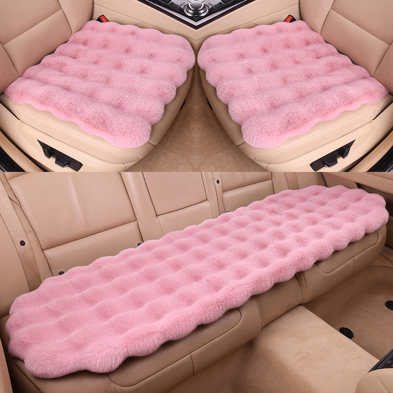 汽车坐垫冬季毛绒三件套加厚保暖