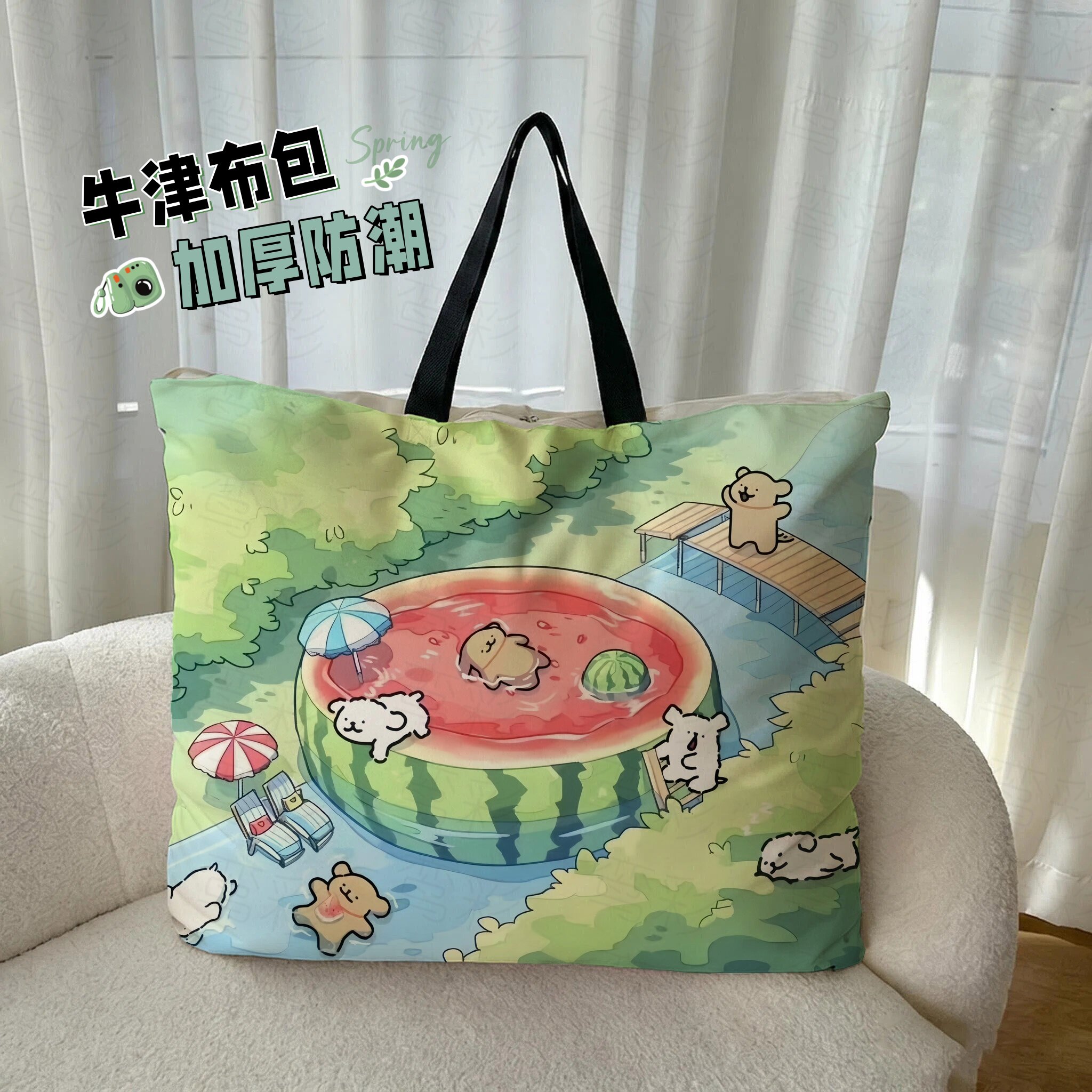 线条小狗幼儿园被子收纳袋子学生装棉被褥衣服手提行李袋大容量