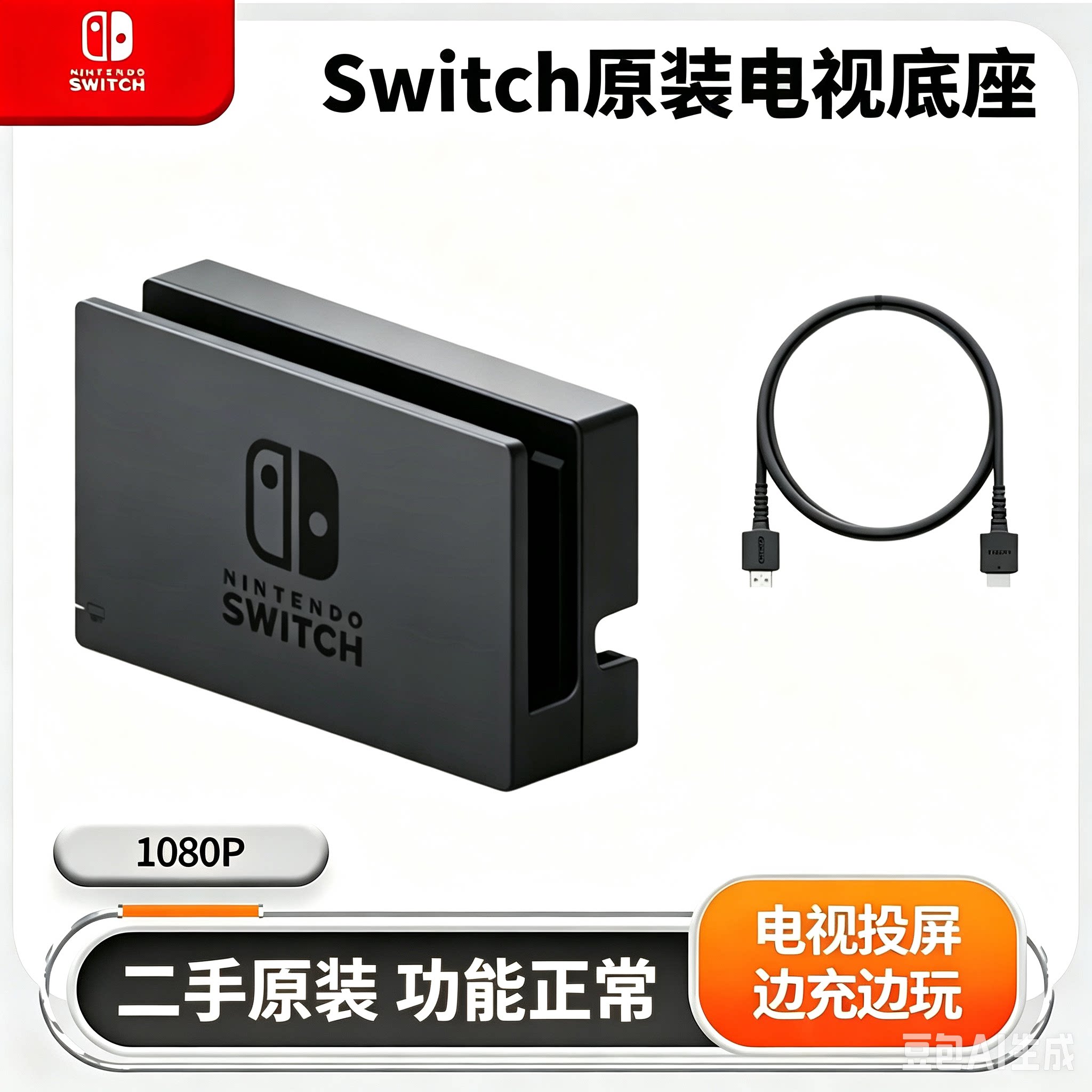 二手Switch任天堂ns电视底座便携投屏视频转换充电器HDMI座充配件