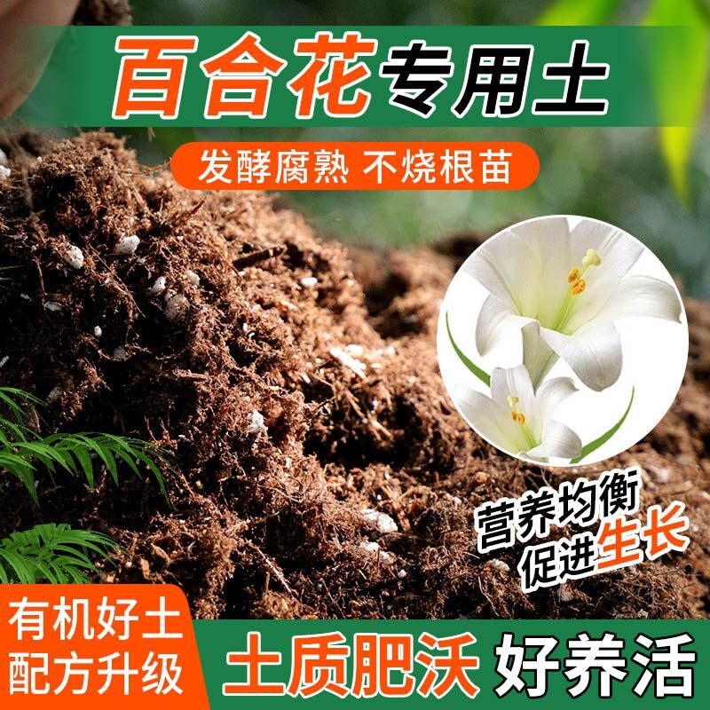 百合花专用土种植士营养土家庭阳台养花盆栽绿植轻质有机肥料土壤