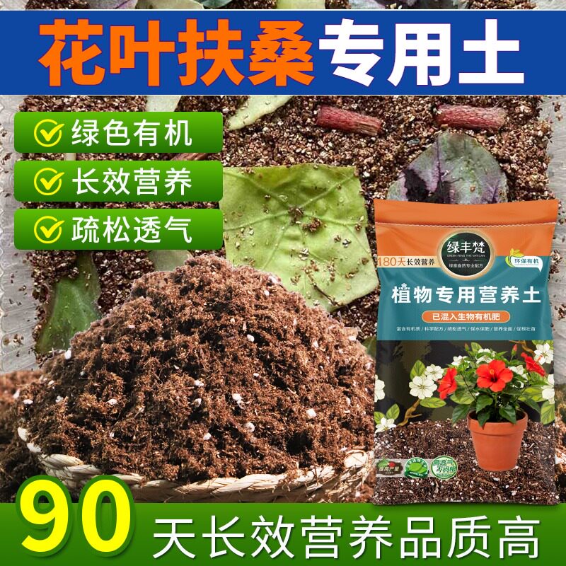 花叶扶桑专用土壤疏松透气种植土不易粉化优化根际开袋即用观叶